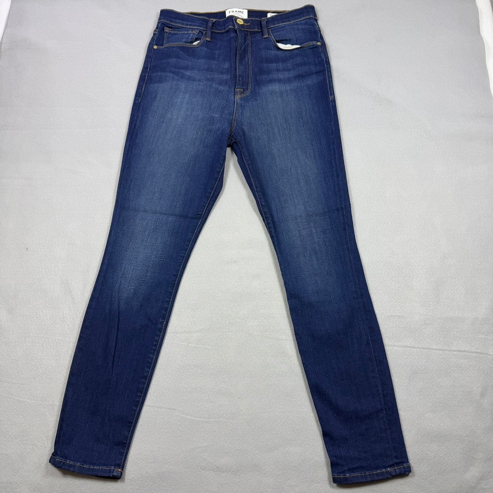 Frame Denim Ali High Rise Cigarette Jeans Dark Wash Size 30 Slim Fit Tapered Leg
